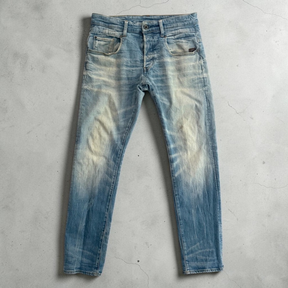 G-Star RAW Radar Tapered Jeans Mens 32x32 Light Wash Distressed Denim